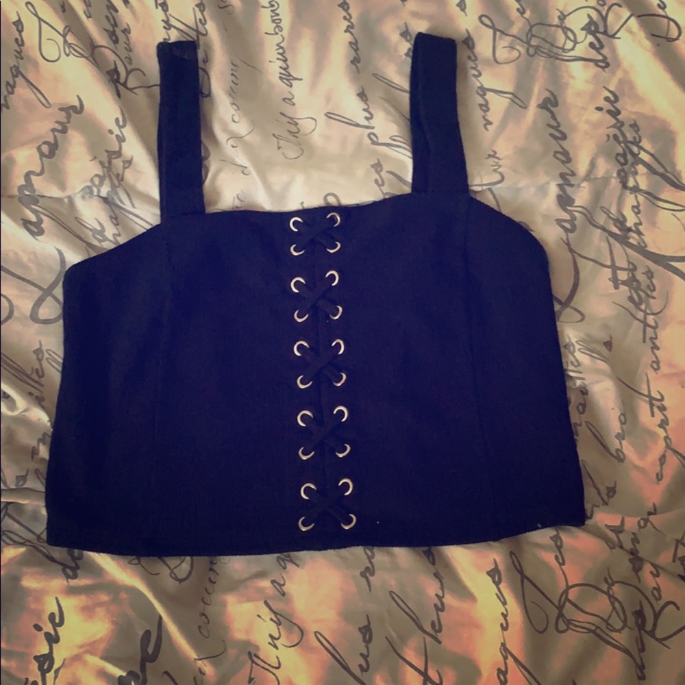 All black crop top